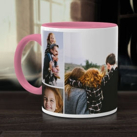 Чашка с вашим фото, розовая